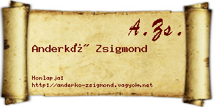 Anderkó Zsigmond névjegykártya