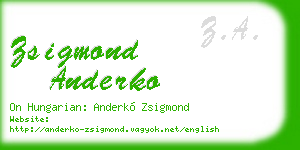 zsigmond anderko business card